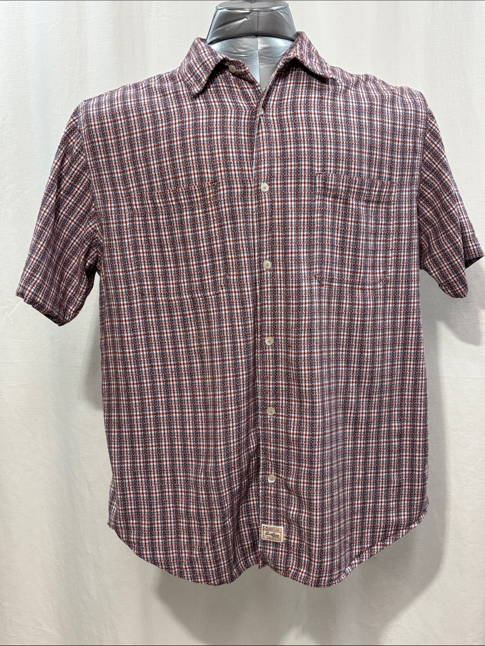 Signature by Levi Strauss 100% Cotton Plaid Short Sleeve Shirt 324 Americana